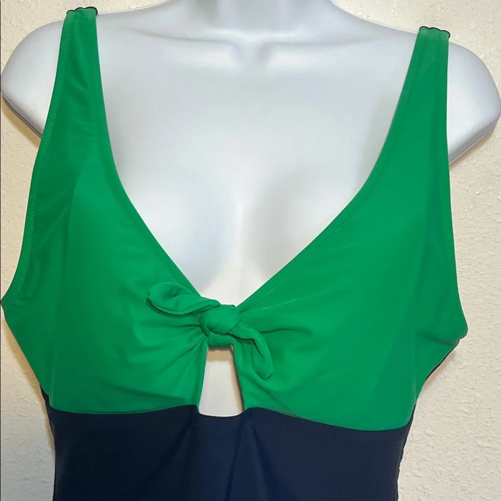 J.Crew tie-front one-piece swimsuit Color Block Vacation, Beach Size XL